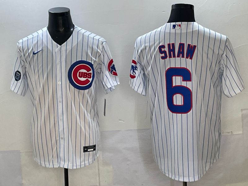 Men Chicago Cubs #6 Shaw white Nike MLB 2025 jersey 08